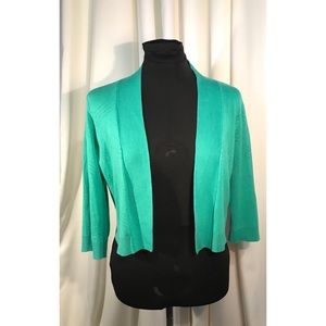 Teal bolero style cropped open cardigan size XL